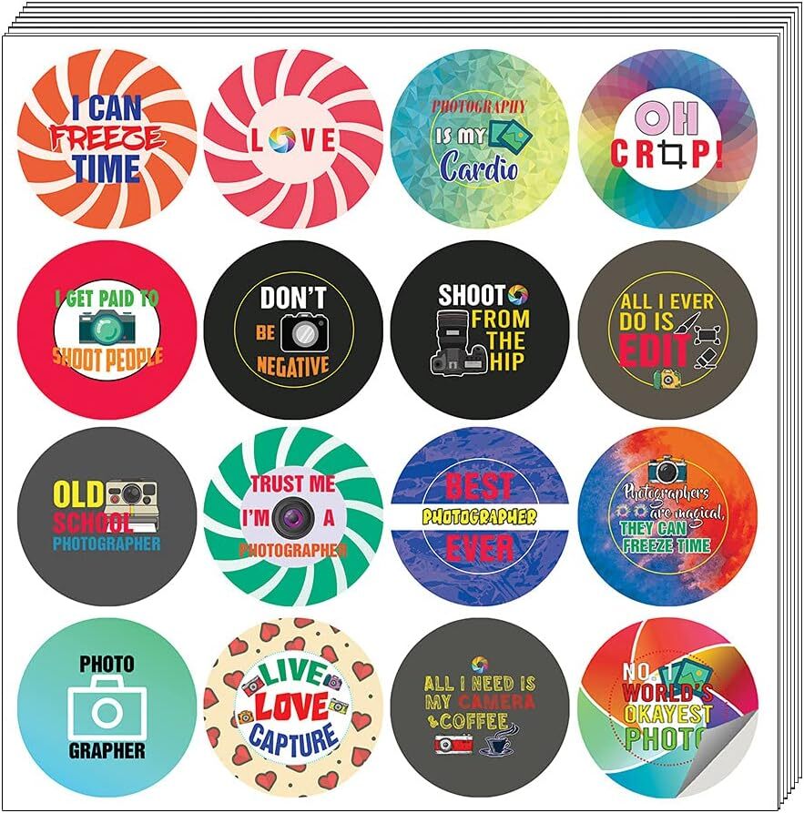 Capture Creativity with 5 Sets of 16 Photographer Sticker Designs