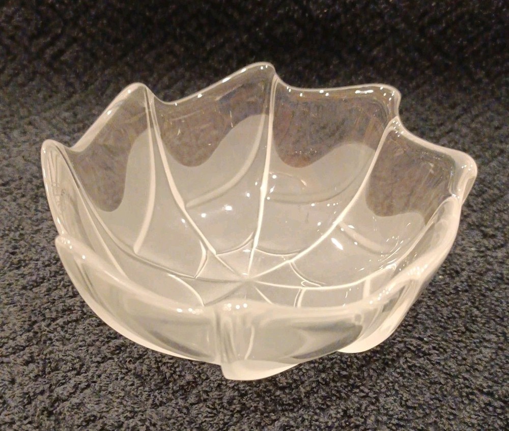 Rosenthal Studio Linie Frosted Glass Crystal Abstract Candy Dish Made in Germany