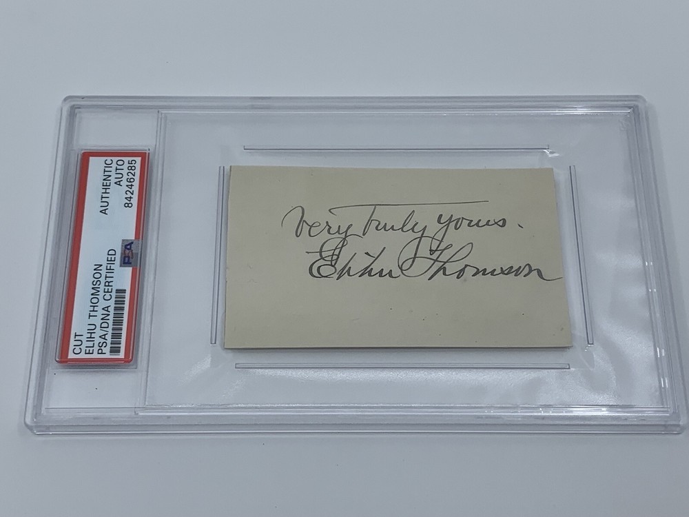 Elihu Thomson Inventor Engineer Signed Autograph Cut PSA DNA j2f1c