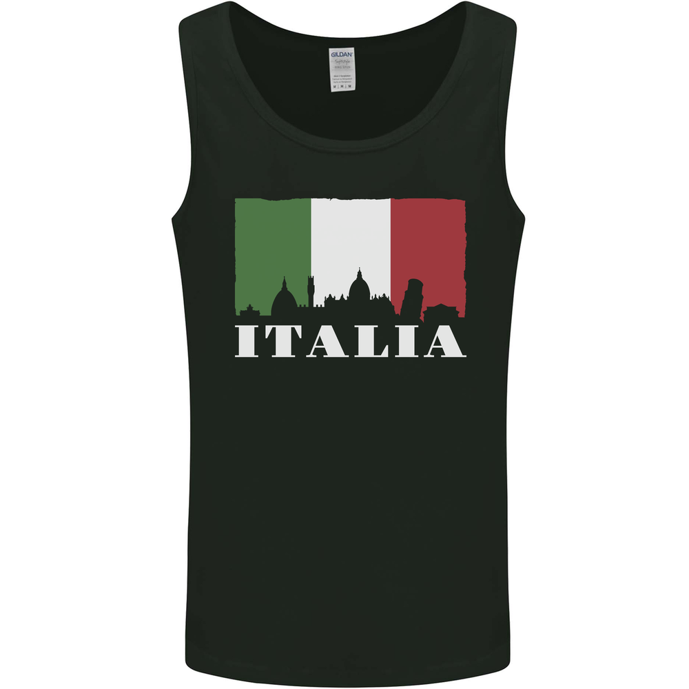 Italy Skyline Italian Flag Mens Vest Tank Top