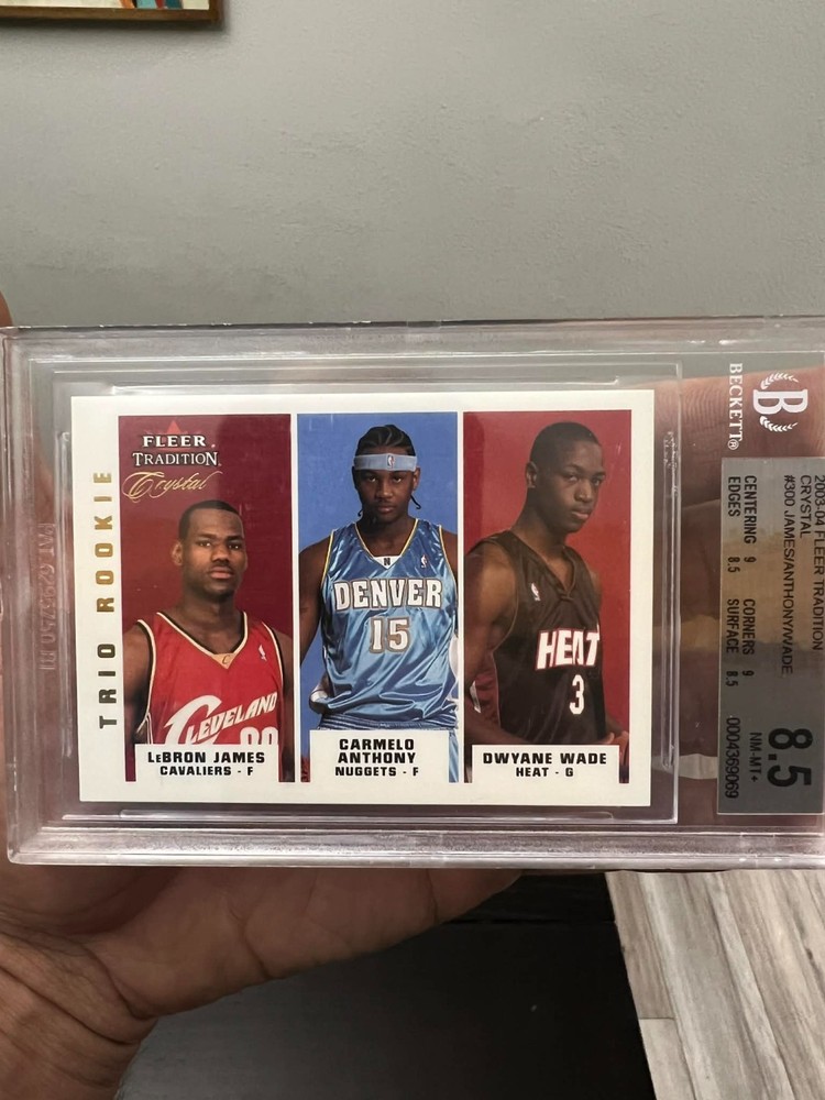 2003-04 Fleer Tradition - LeBron James #300, Wade, Melo, Crystal /50 BGS 8.5