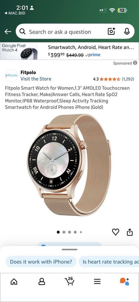 Fitpolo Smart Watch for Women 1.3
