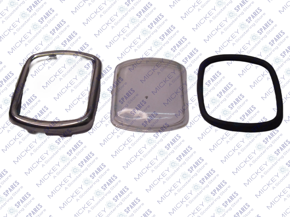 LAMBRETTA LD SPEEDO RIM & LENS REPAIR KIT STAINLESS STEEL WITH RUBBER GASKET