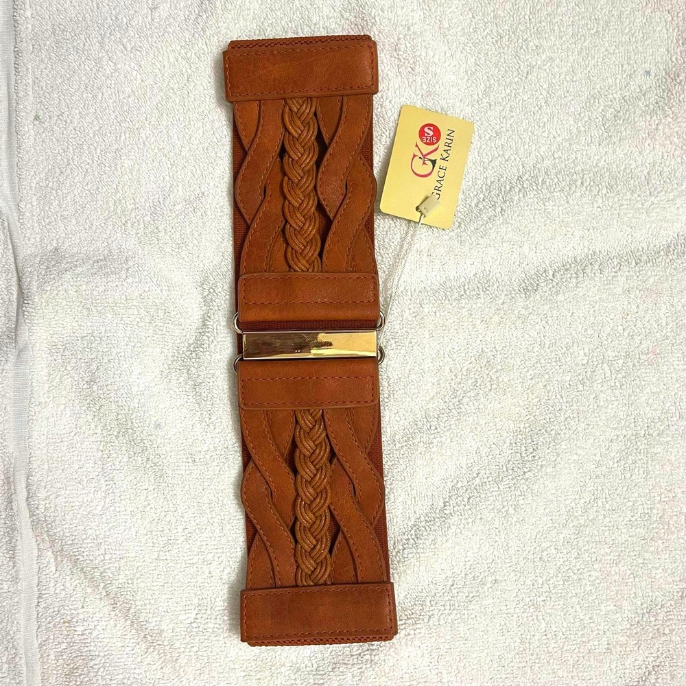 Vintage Brown Stretch Belt for Dresses by Grace Karin NWT Size S