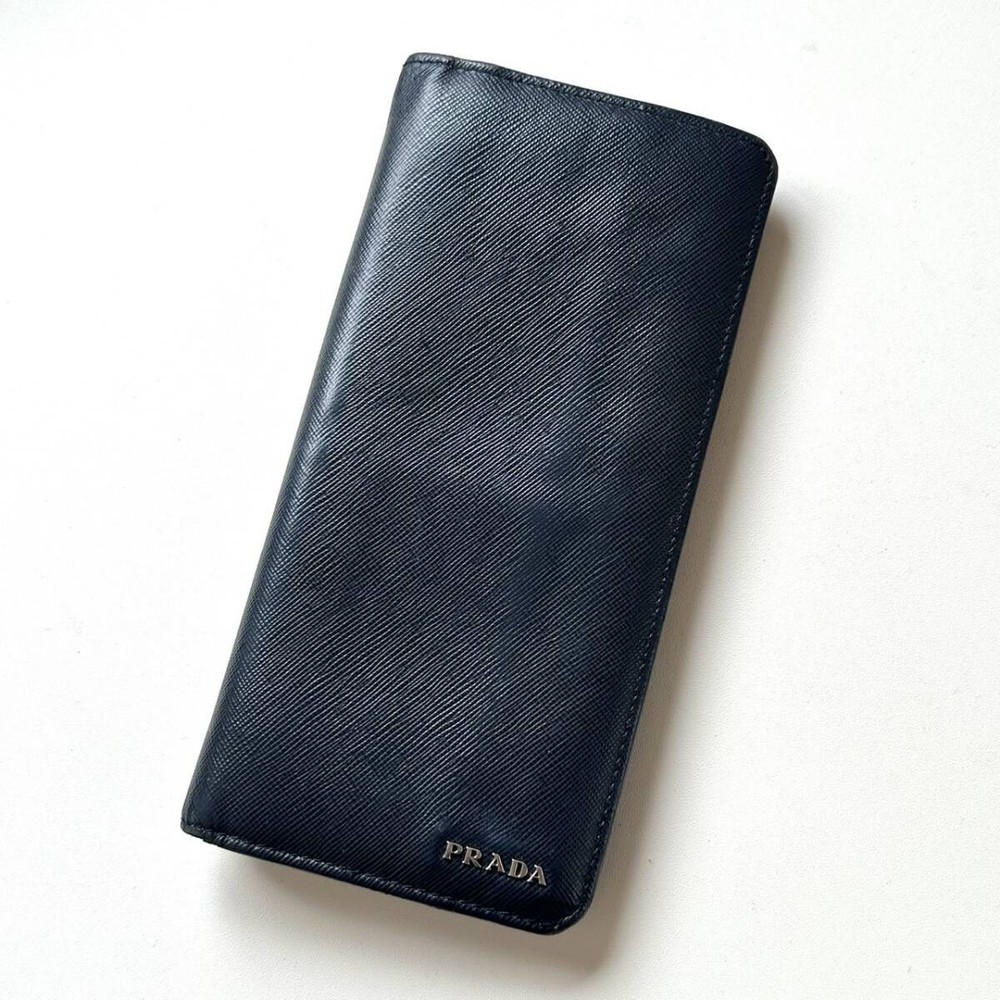 PRADA Saffiano Leather Long Wallet for Men