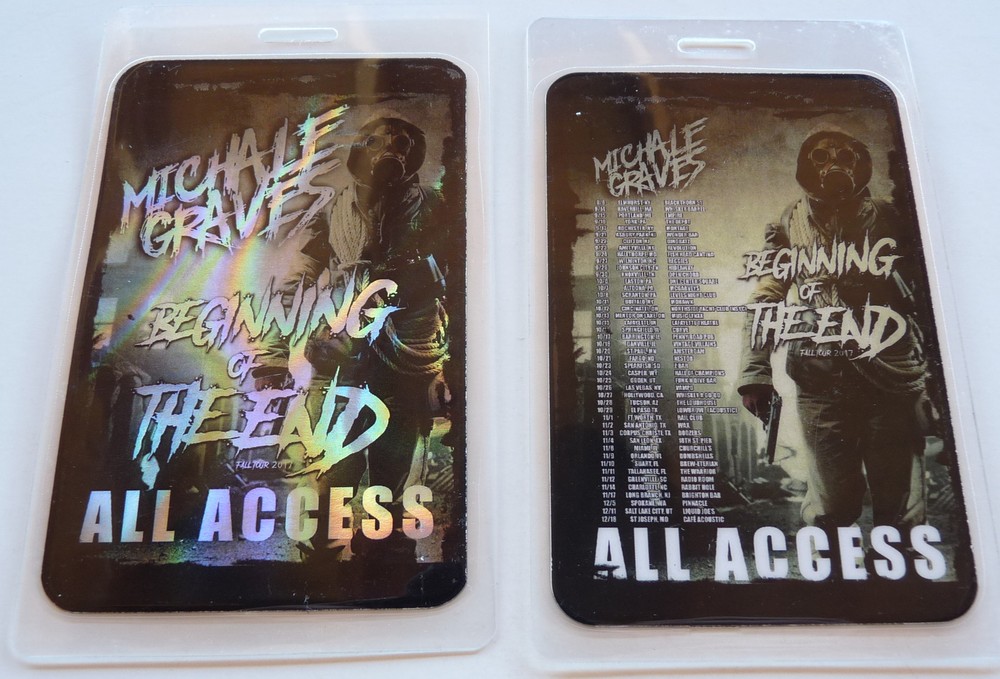 Michale Graves Beginning End AA Concert Tour Silver Backstage Pass Laminate D17