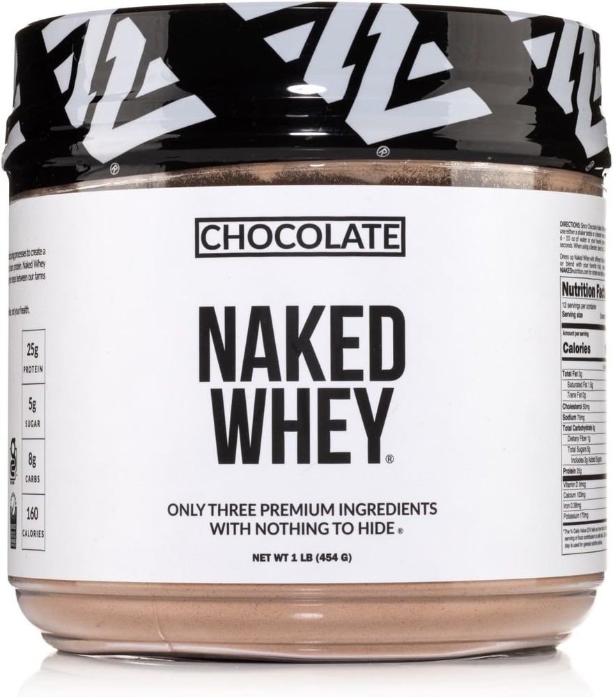 NAKED Chocolate Whey 1LB - All Natural Grass Fed 1 Pound (Pack of 1)