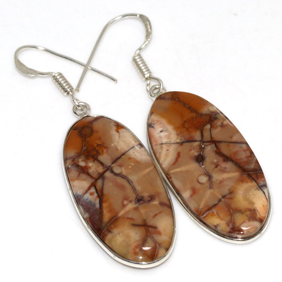 Birds Eye Jasper 925 Silver Plated Gemstone Earrings 2