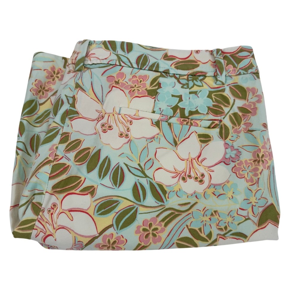 Talbots Perfect Shorts Womens 14 (36x8.5 ACTUAL) Floral Coastal + Pockets