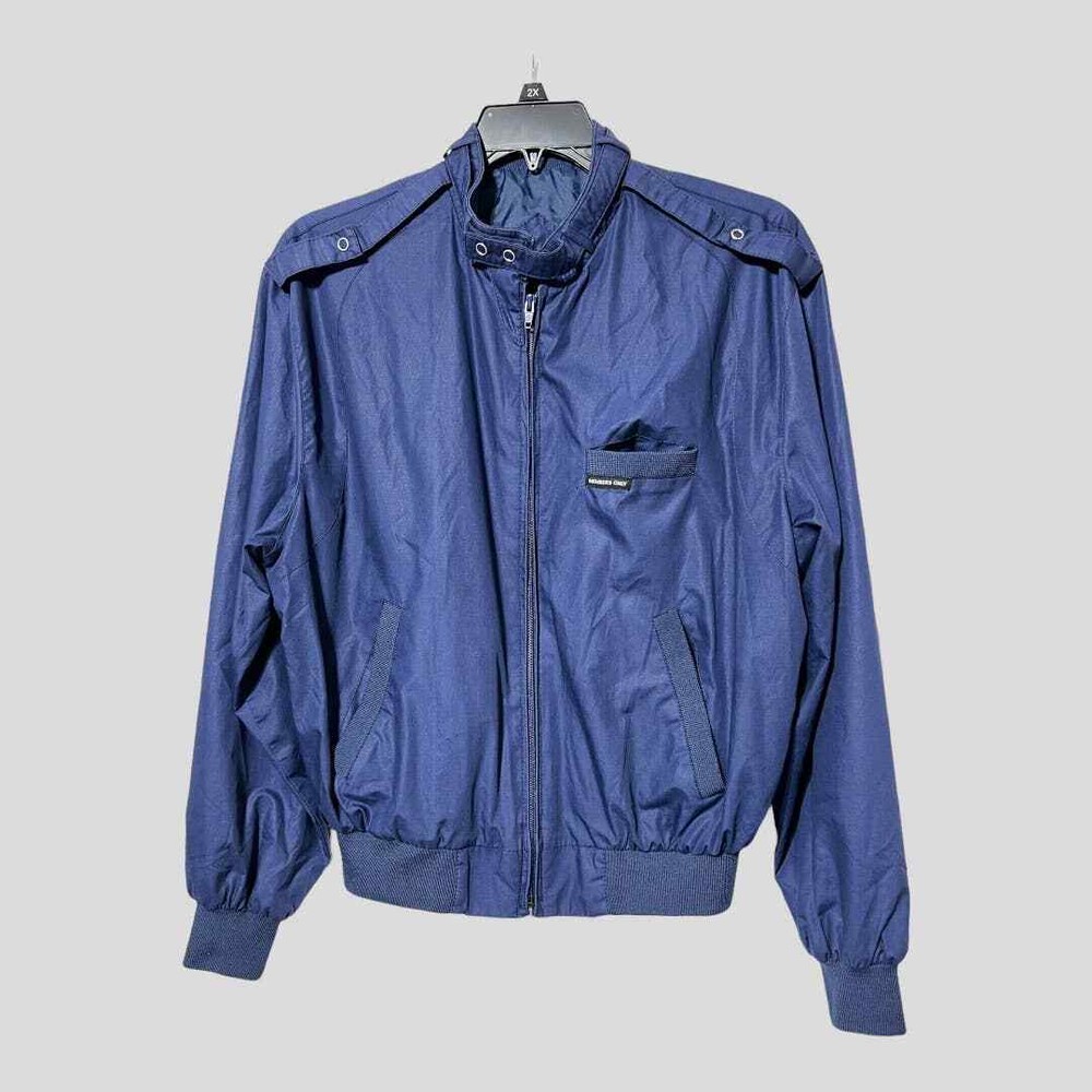 Vintage Blue 80s 90s Members Only Bomber Jacket for Men-image