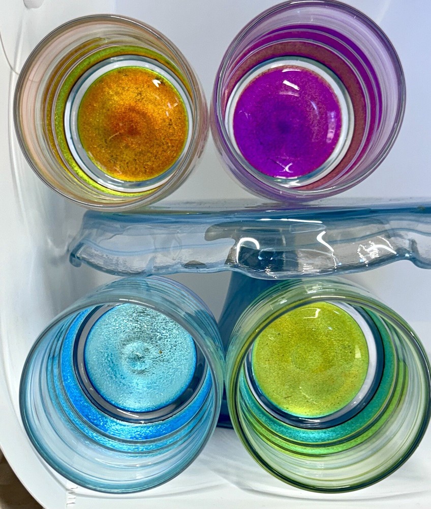 Wiley Ware Vacation At Home Rocks Glasses Set Tangerine, Pink, Mint Gold & Baja