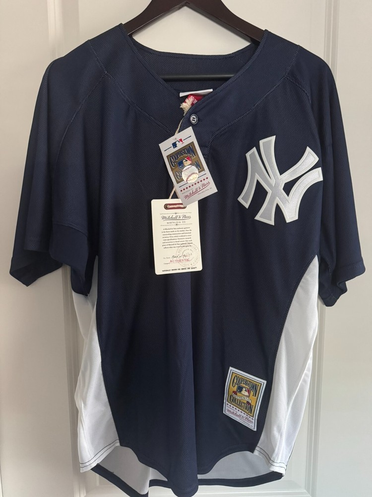 Mitchell & Ness N& Yankees #42 BP 2009 Baseball Jersey New Mens XL