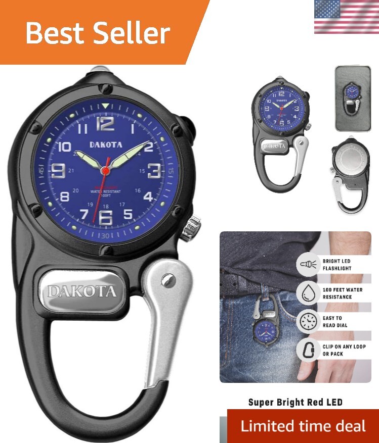 Mini Clip Microlight Fob Watch Perfect Outdoor Gift for Men and Women Ideal for Fishing Camping Hiking