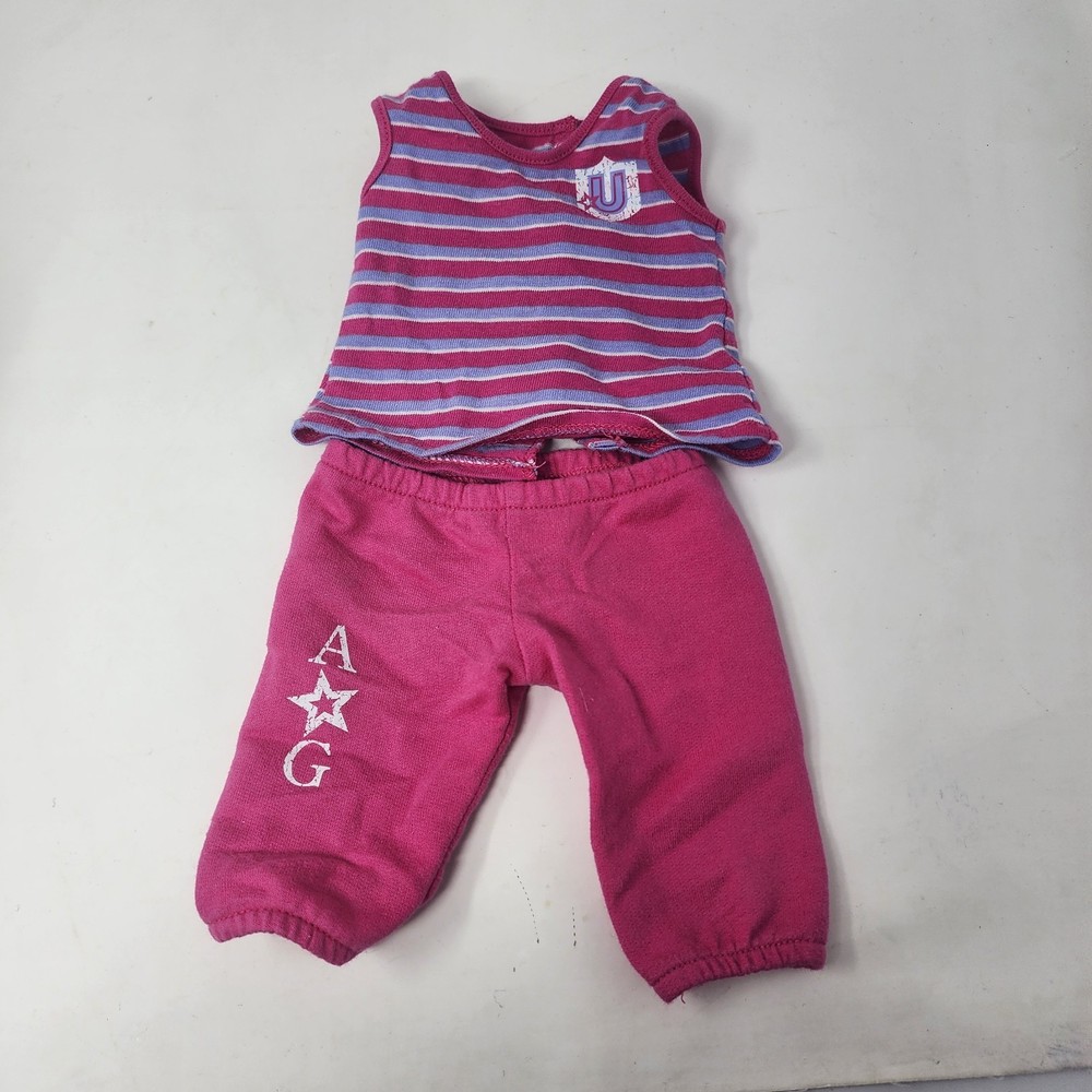 American Girl Innerstar U Pink Tank Striped Sweat Pants outfit