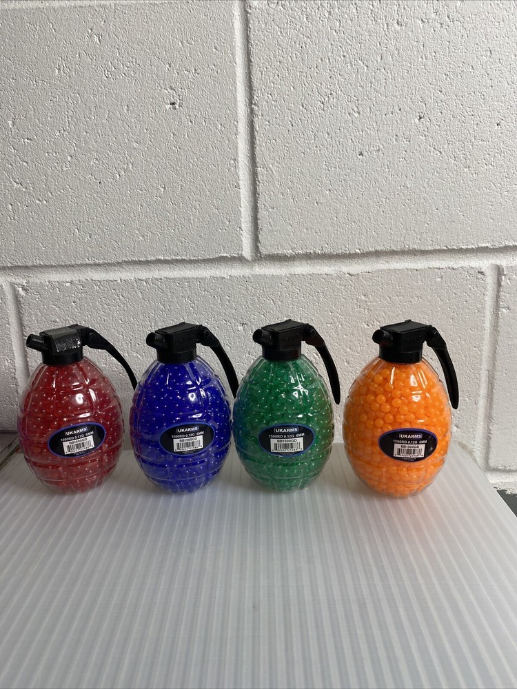 UKARMS 1500 Count EACH .12 Gram Airsoft BBs With Quickload Grenade Container 4ct