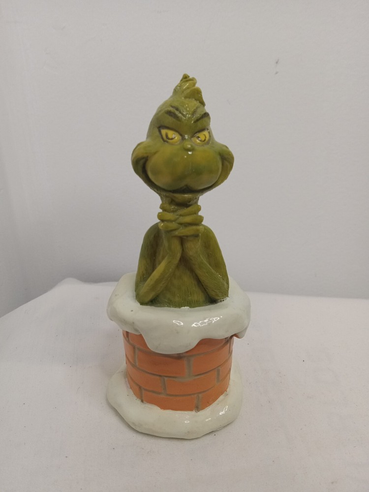 Dr Seuss Enterprises Grinch In Chimney Pet Holiday Ornament 2012 Hard Plastic