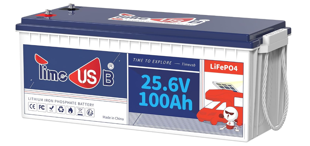 24V 100Ah LiFePO4 Battery, 2.56kWh Lithium Battery, Built-in 100A BMS - NEW