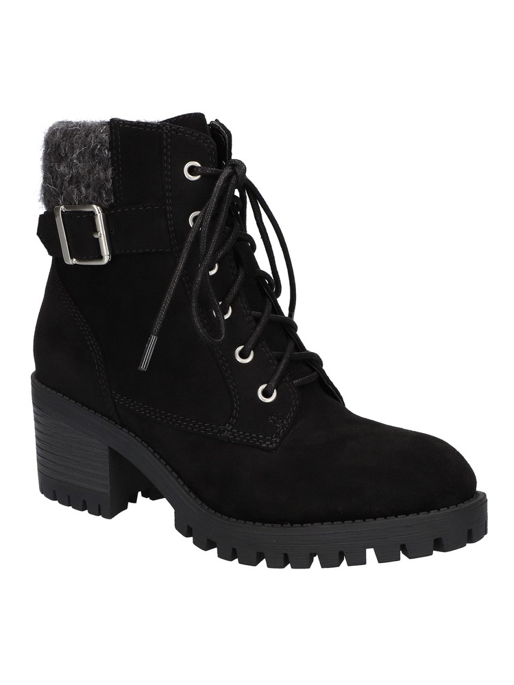 BELLA VITA Womens Black Contrast Knit Ethel Round Toe Block Heel Booties 10 M