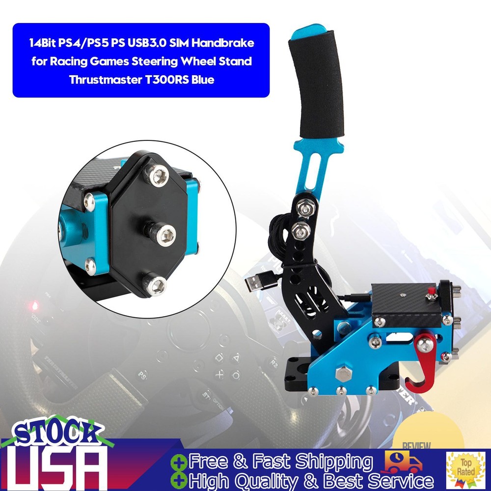 14Bit PS4/PS5 Handbrake for Racing Games Steering Wheel Thrustmaster T300RS Blue
