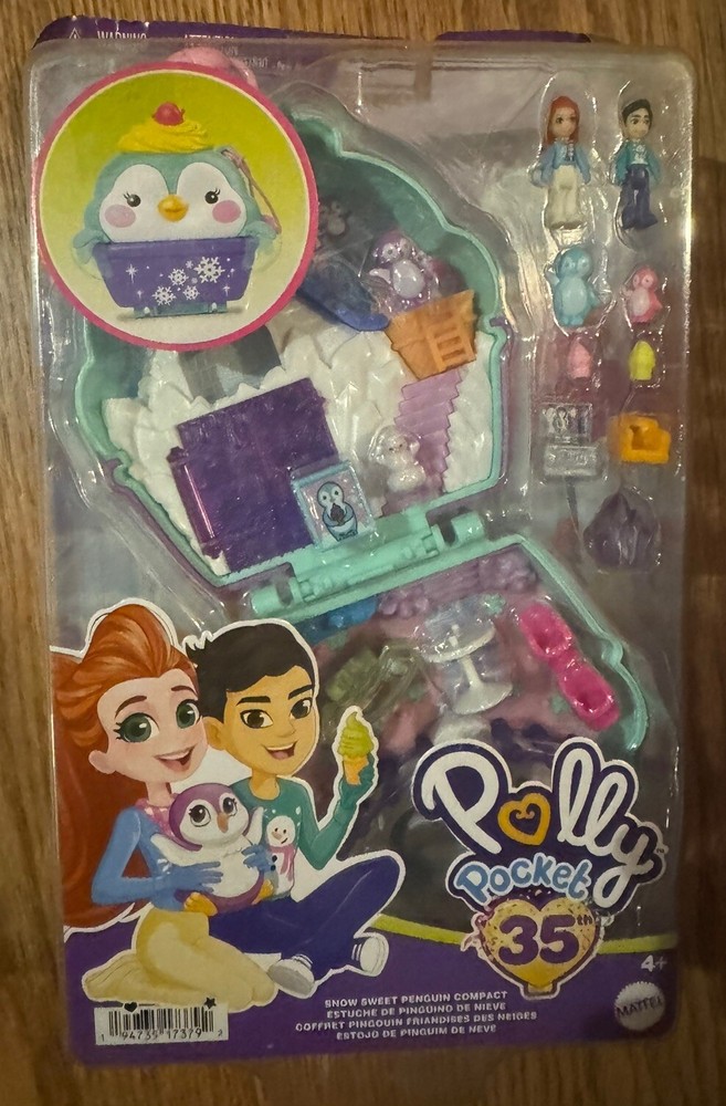 Polly Pocket Big Snow Sweet Penguin Compact Playset Toy New 2023