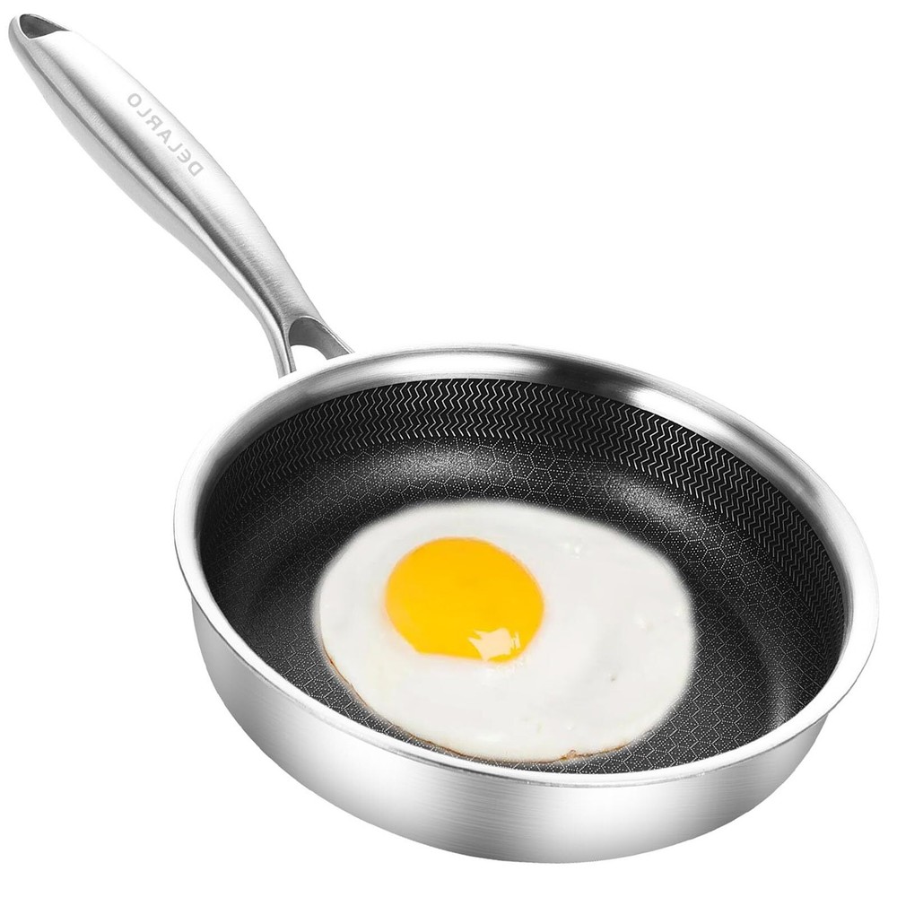 Tri-Ply Stainless Steel 6 Inch Hybrid Small Frying Pan, Durable, Omelet Pans ...