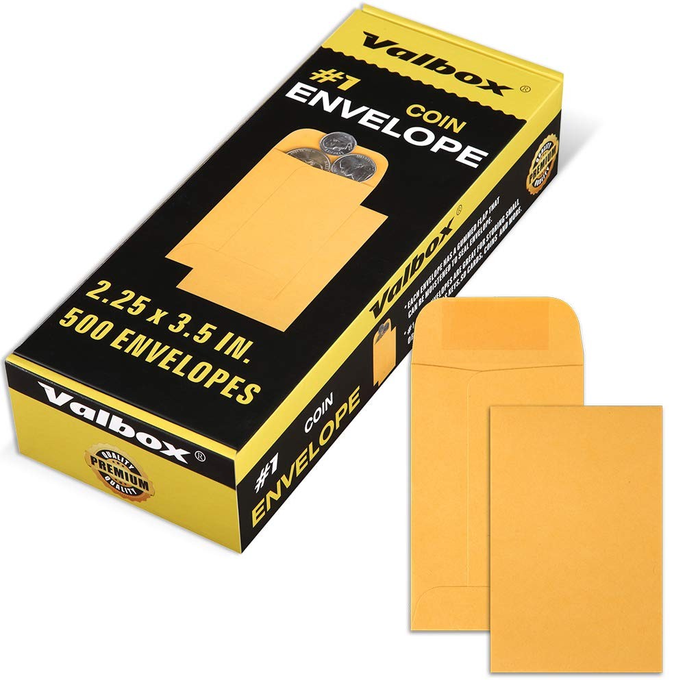 Coin Envelopes with Gummed Flap for Home Garden or Office Organization