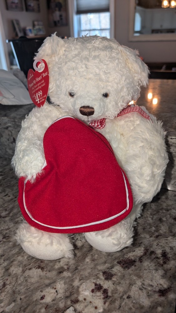 Hallmark White 13 Inch From My Heart Valentine Teddy Bear Plush  