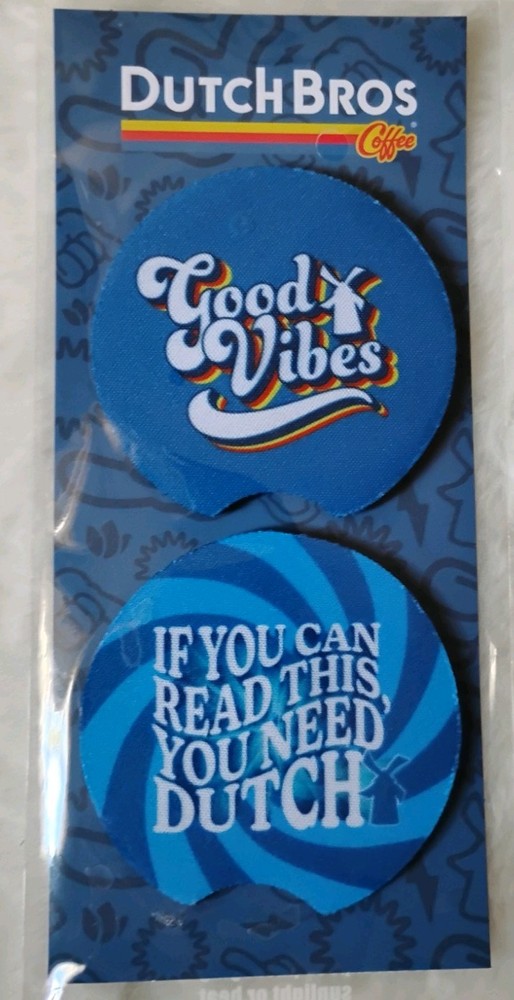 DUTCH BROS SET OF CAR COASTERS - NATIONAL COFFEE DAY MERCH DROP! Sept 29, 2025!