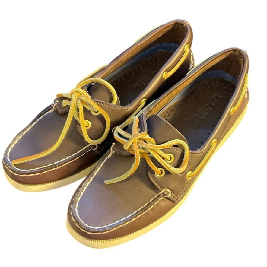 Sperry Top-Sider Women’s Brown Leather Boat Shoes Size 6 Slip-On Deck Moccasins
