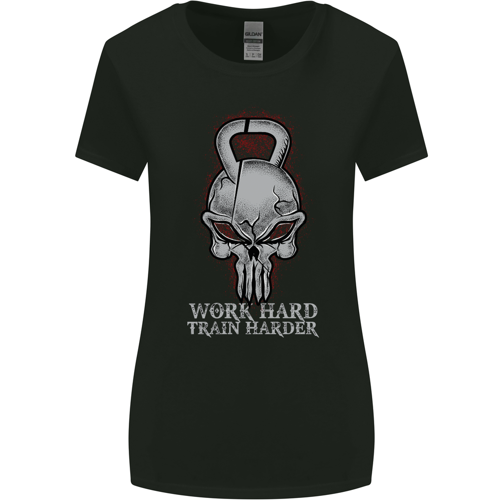 Work Hard Train Harder Training Top Workout Womens Wider Cut T-Shirt