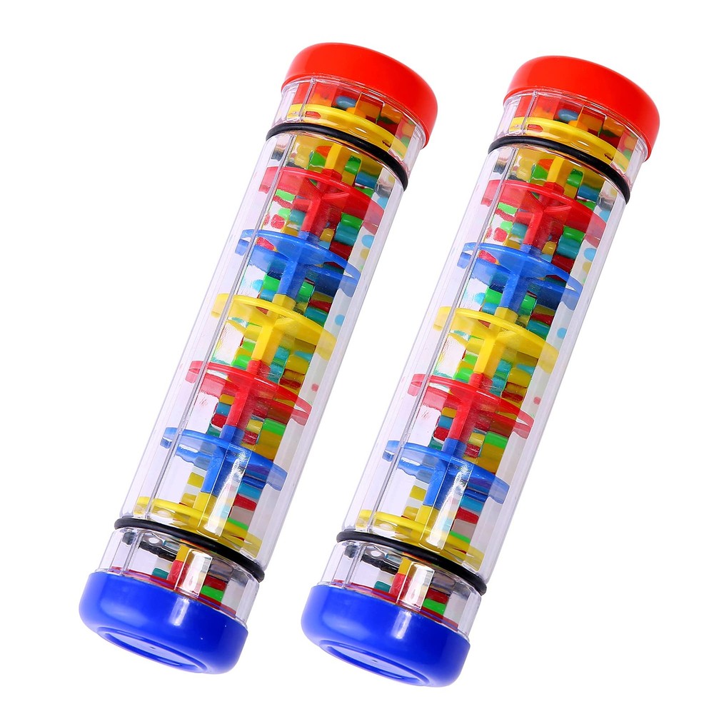 2 Pack Rainmaker Rain Stick Musical Toy for Babies Toddlers Kids 8 Inches