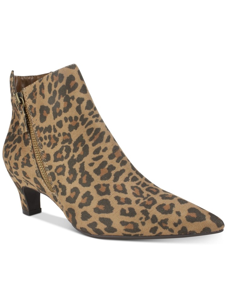 SEVEN DIALS Womens Beige Snake Coralie Pointed Toe Kitten Heel Booties 6.5 M