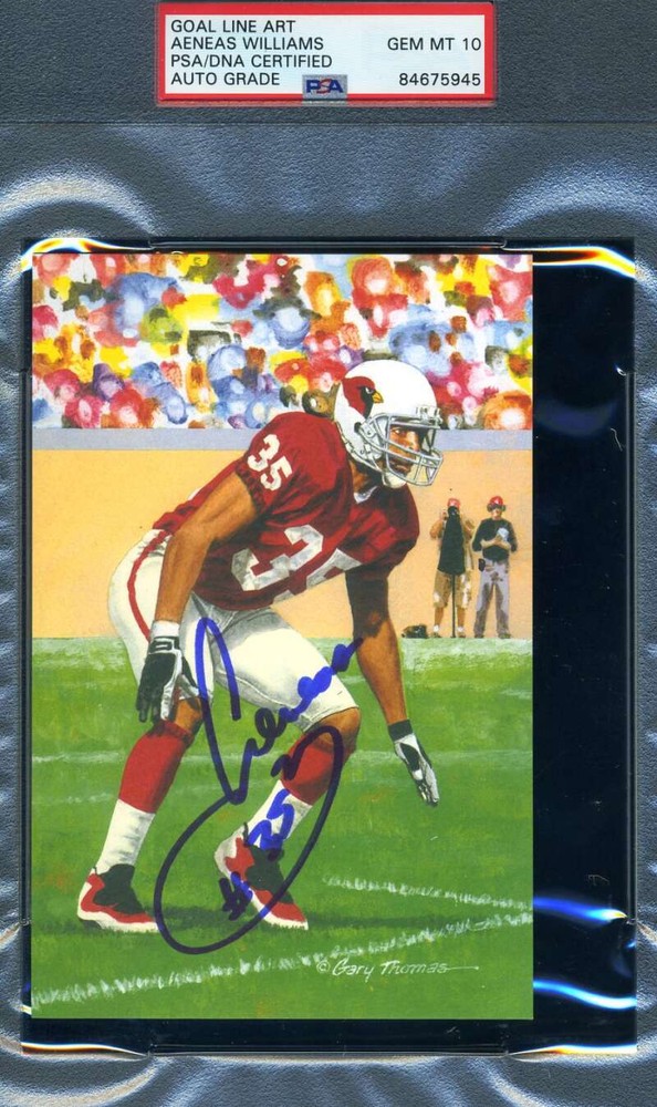 Aeneas Williams Gem Mint 10 PSA DNA Slabbed Goal Line Autograph GLAC Signed