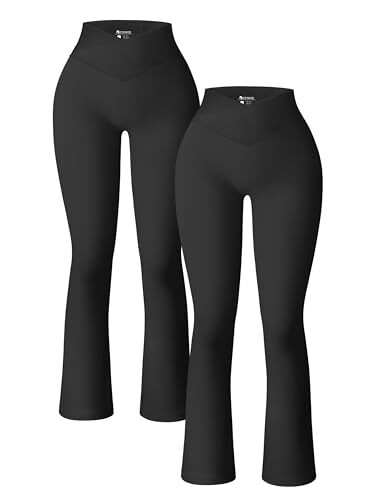 Women's 2 Piece Yoga Pants Ribbed Seamless Workout High Large Black,black