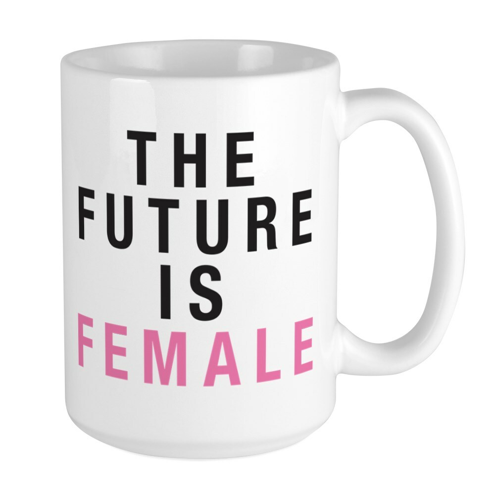 CafePress Future Is Female Coffee Mug, Large 15 oz. White Coffee Cup (22802021)