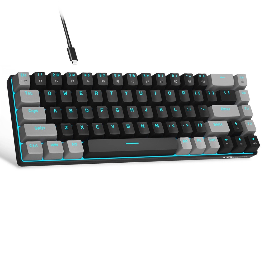 Portable 60% Mechanical Gaming Keyboard with LED Backlit Compact 68 Keys by MK-Box