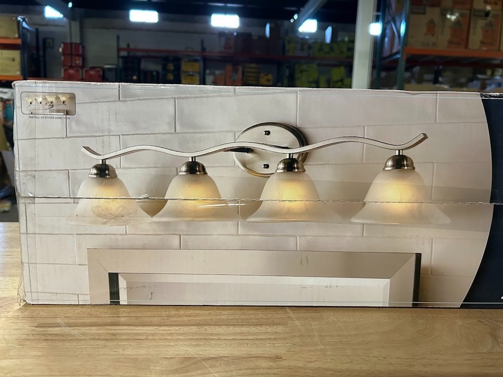 Hampton Bay Andenne 4-Light Brushed Nickel Bath Vanity Light New