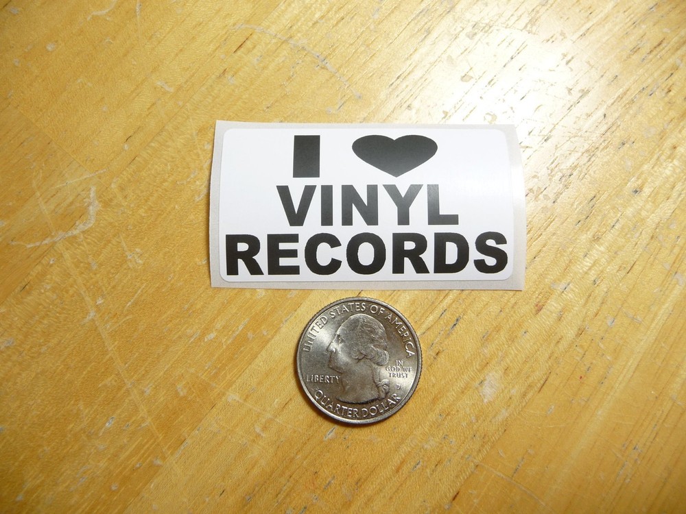 I LOVE VINYL RECORDS DECAL 1 - 50 BULK PACK AVAILABLE