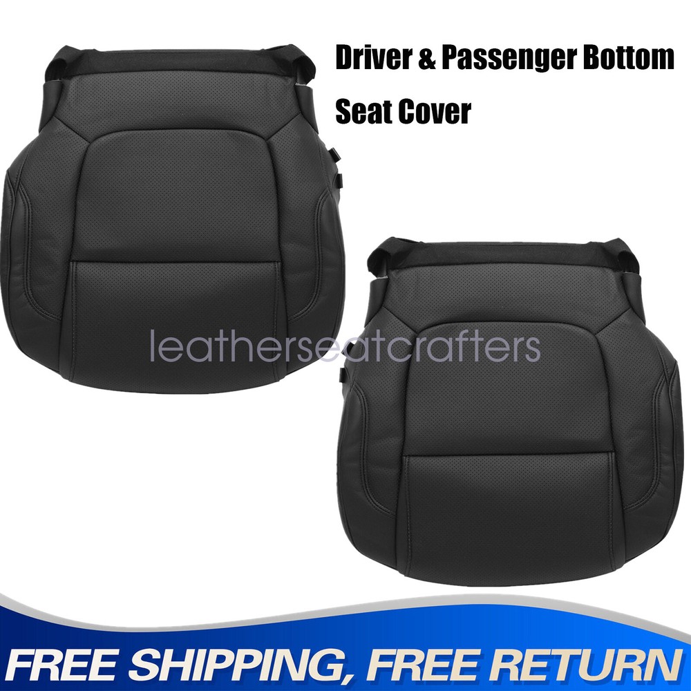 2011-2015 For Ford Explorer XLT Front Both Side Bottom Leather Seat Cover Black