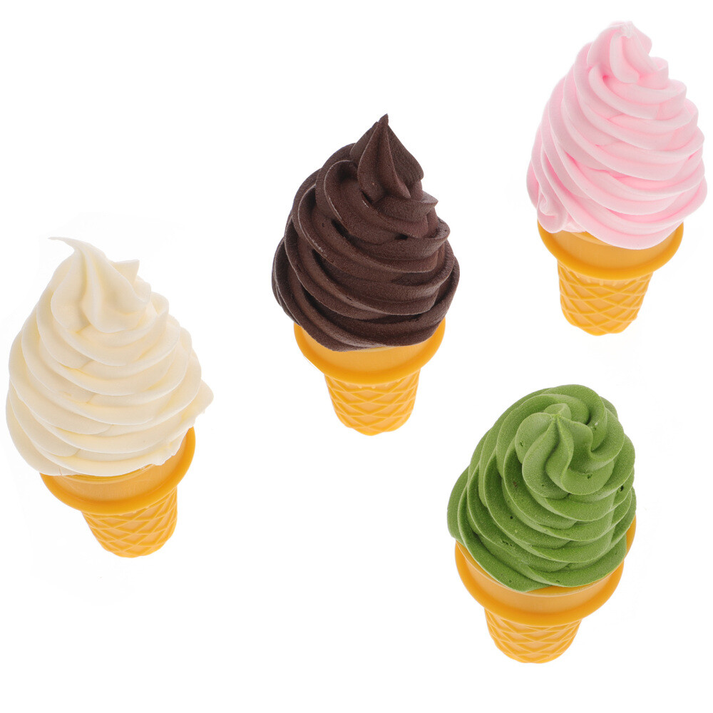 4 Pcs Ice Cream Cone Props Simulation Simulated Children Toys Lifelike