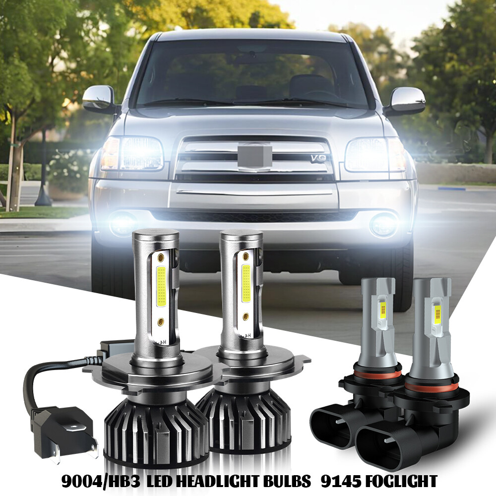 For Toyota Tundra 2000-2006 9003 LED Headlight Kit Hi/Lo Beam Fog Light Bulbs