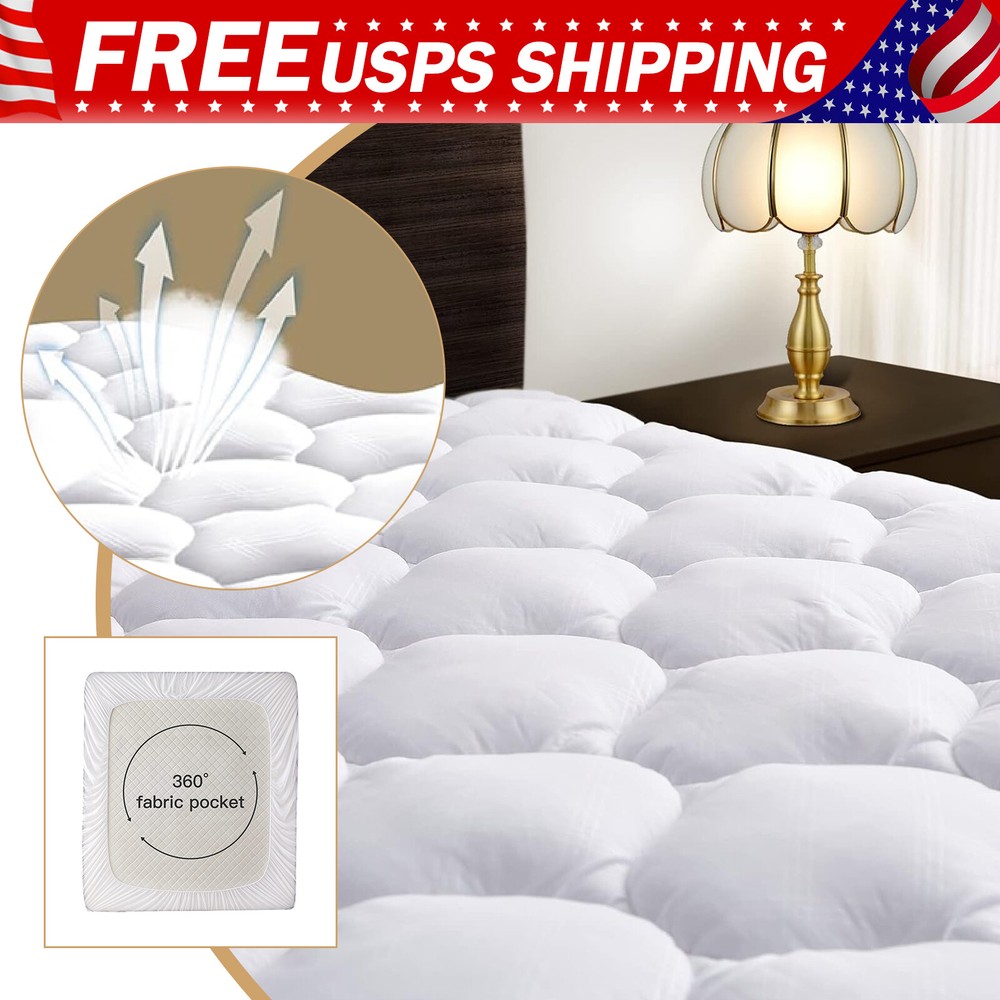 Mattress Pad Cover Soft Mattress Protector Cover with 8-21