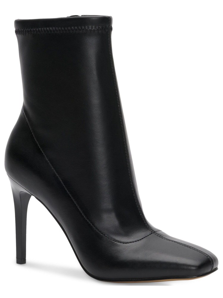 INC Womens Black Comfort Stretch Vidalia Square Toe Stiletto Zip-Up Booties 10 M