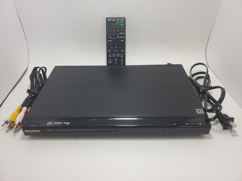 Sony DVP-SR200P CD DVD Player with Remote AV Cables Tested Working