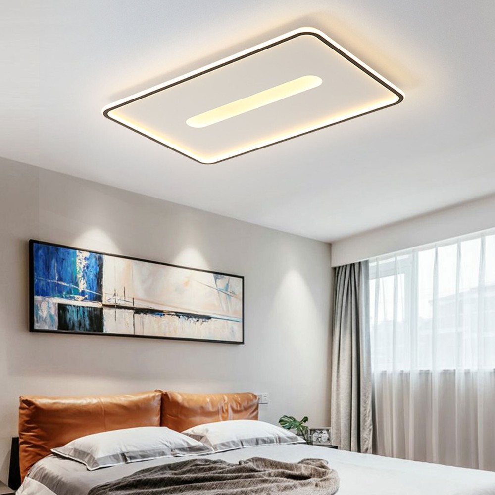 Modern Square Panel Ceiling Light LED Flush Mount Lamp Dimmable w/ Remote NEW