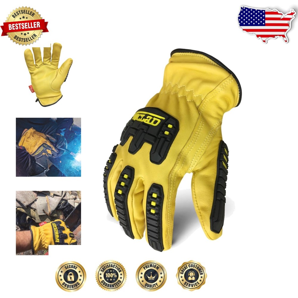 Lightweight & Comfortable Large Work Gloves with Thermoplastic Impact Guard