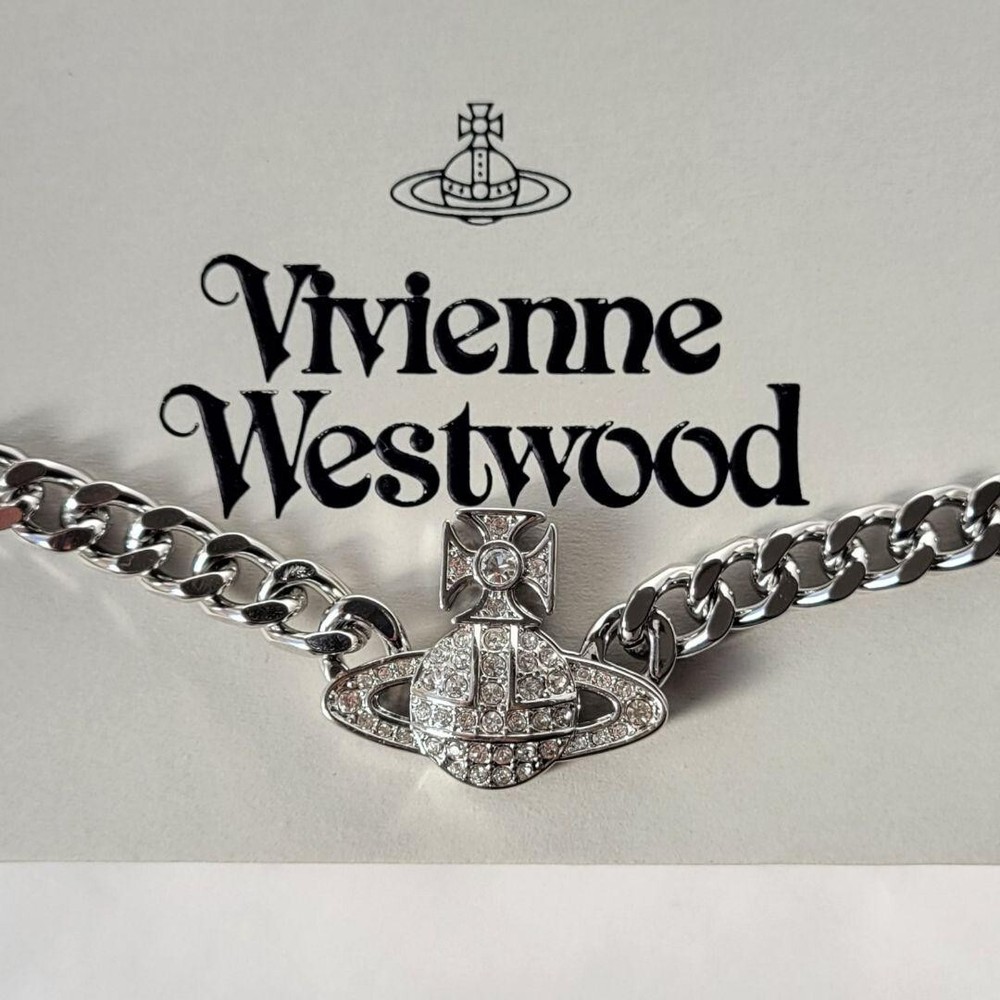 Vivienne Westwood GRAZIELLA Small Chain Choker Necklace Silver Mint