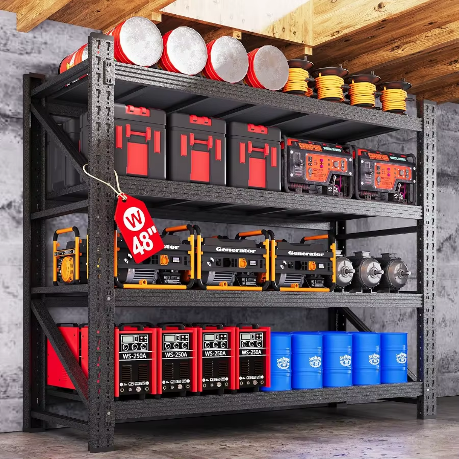 3000lb Heavy Duty Garage Shelving 48in Metal Storage Rack 4 Tier