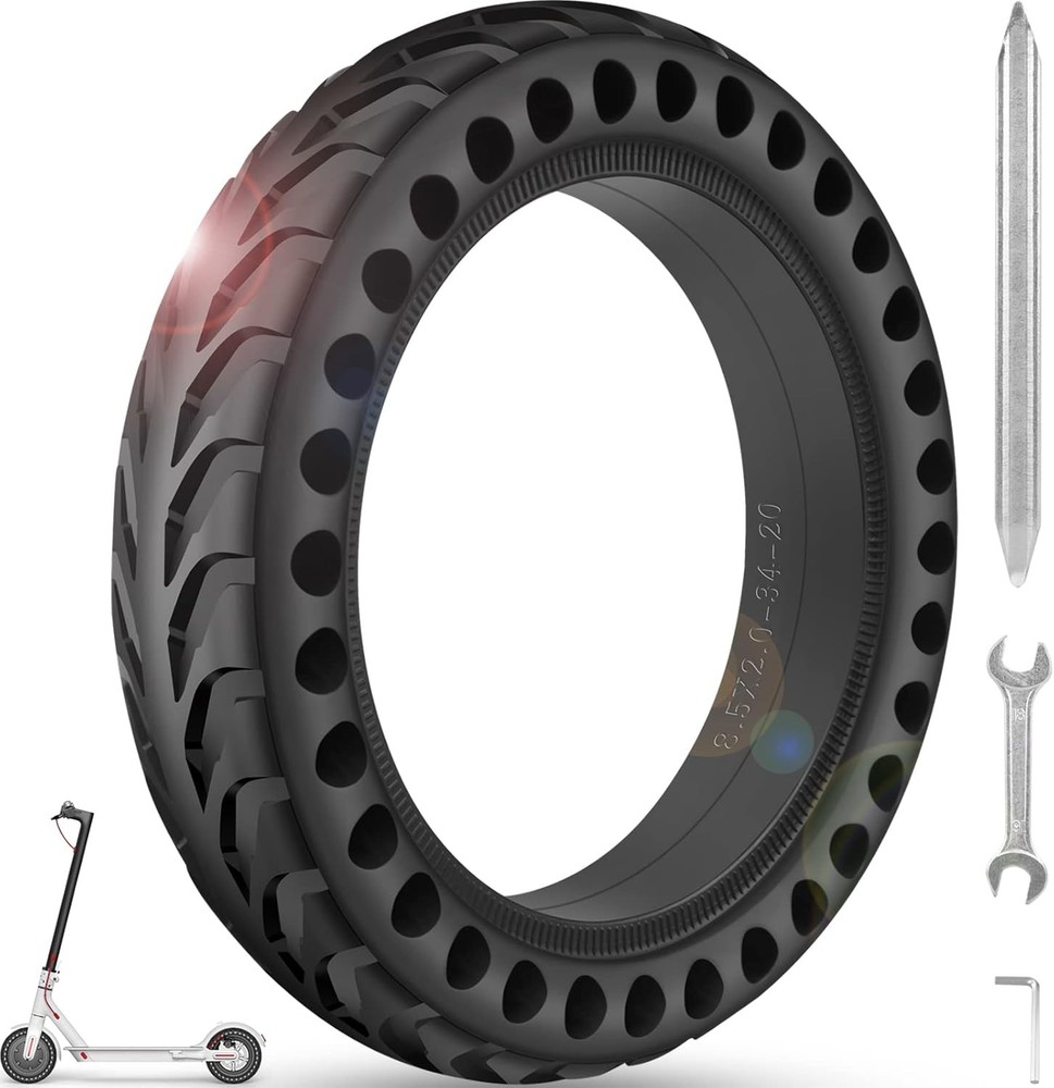 BANGTING 50/75-6.1 Tubeless Solid Tires for Electric 8.5x2, Black 1PCS