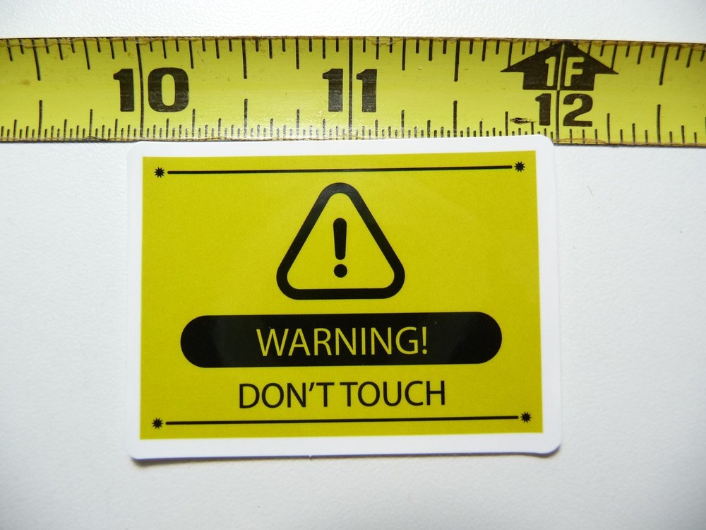 WARNING DO NOT TOUCH STICKER DECAL FUNNY JOKE GAG PRANK FUN